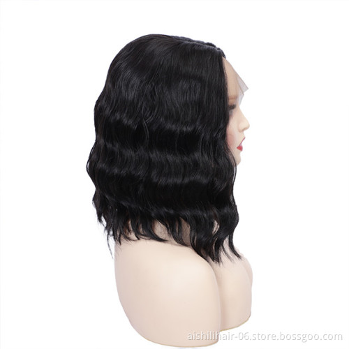 aishili lace front wig pre plucked side part ventors warter wave wigs synthetic hair wigs for black women